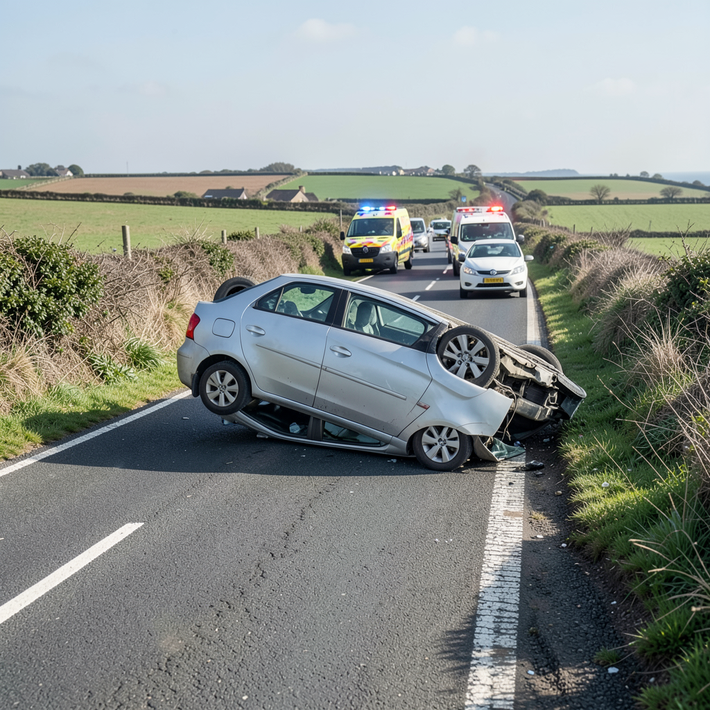 Two-vehicle collision partially blocks A259 between Pevensey and Bexhill